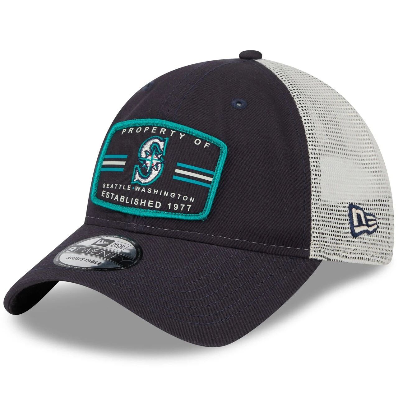 Men's Seattle Mariners New Era Navy Property Trucker 9TWENTY Snapback Hat 1 Men's Seattle Mariners New Era Navy Property Trucker 9TWENTY Snapback Hat