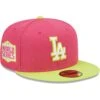 Men's Los Angeles Dodgers New Era Pink 2020 World Series Champions Beetroot Cyber 59FIFTY Fitted Hat