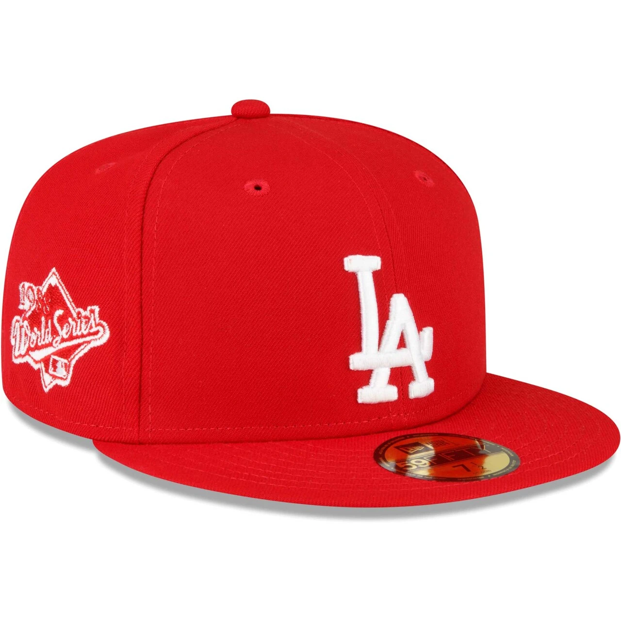 Men's Los Angeles Dodgers New Era Red Sidepatch 59FIFTY Fitted Hat 1 Men's Los Angeles Dodgers New Era Red Sidepatch 59FIFTY Fitted Hat