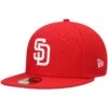 Men's San Diego Padres New Era Red White Logo 59FIFTY Fitted Hat