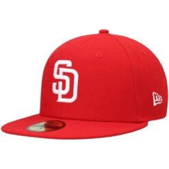 Men's San Diego Padres New Era Red White Logo 59FIFTY Fitted Hat
