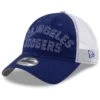 Men's Los Angeles Dodgers New Era Royal Frayed Wordmark Trucker 9TWENTY Adjustable Hat