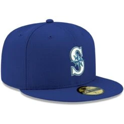 Men's Seattle Mariners New Era Royal White Logo 59FIFTY Fitted Hat -Hat Shop mens new era royal seattle mariners white logo 59fifty fitted hat pi4208000 altimages ff 4208740 5190eb3bc705ba90a8f3alt3 full