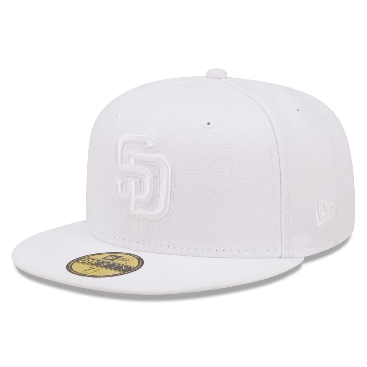 Men's San Diego Padres New Era White On White 59FIFTY Fitted Hat 1 Men's San Diego Padres New Era White On White 59FIFTY Fitted Hat