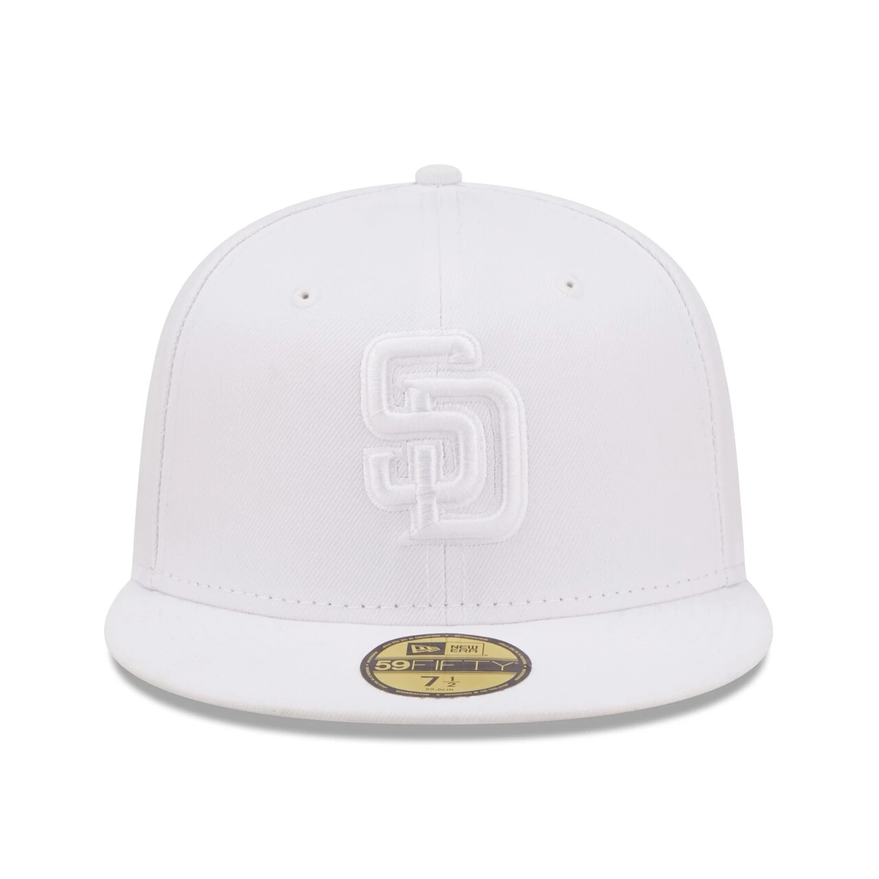 Men's San Diego Padres New Era White On White 59FIFTY Fitted Hat 2 Men's San Diego Padres New Era White On White 59FIFTY Fitted Hat - Image 2