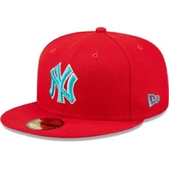 Men's New York Yankees New Era Scarlet 1999 World Series Teal Undervisor 59FIFTY Fitted Hat -Hat Shop mens new era scarlet new york yankees 1999 world series teal undervisor 59fifty fitted hat pi4694000 altimages ff 4694086 72571f7dd0bad9ac8548alt3 full