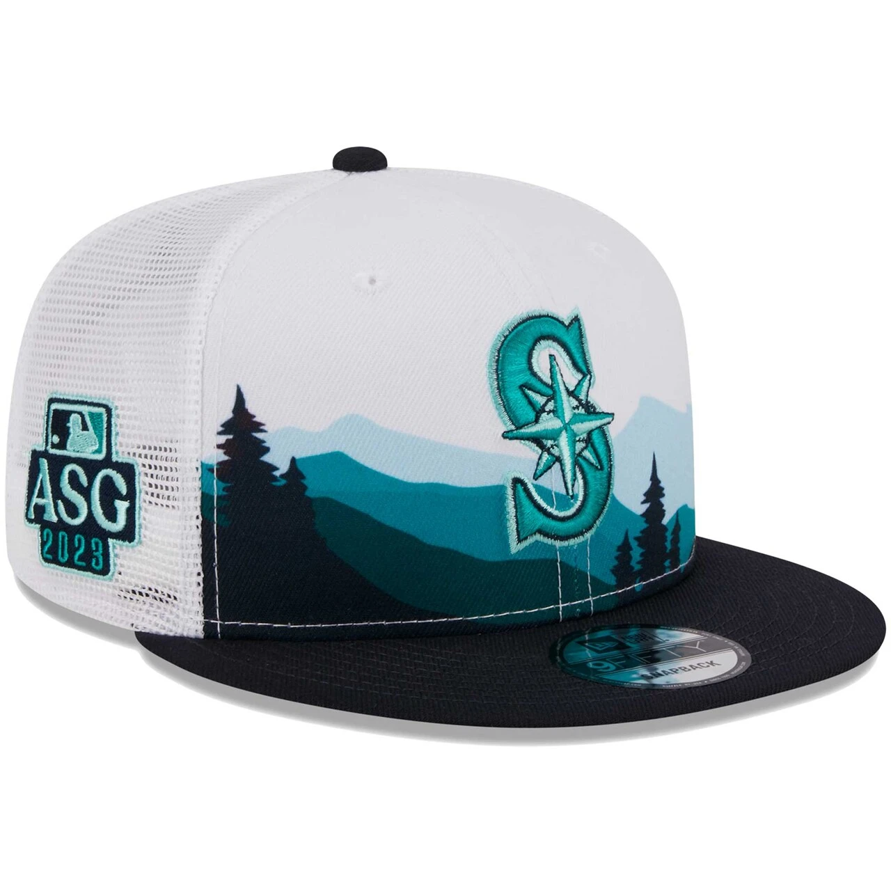 Men's Seattle Mariners New Era White 2023 MLB All-Star Game Mountain 9FIFTY Snapback Hat 1 Men's Seattle Mariners New Era White 2023 MLB All-Star Game Mountain 9FIFTY Snapback Hat