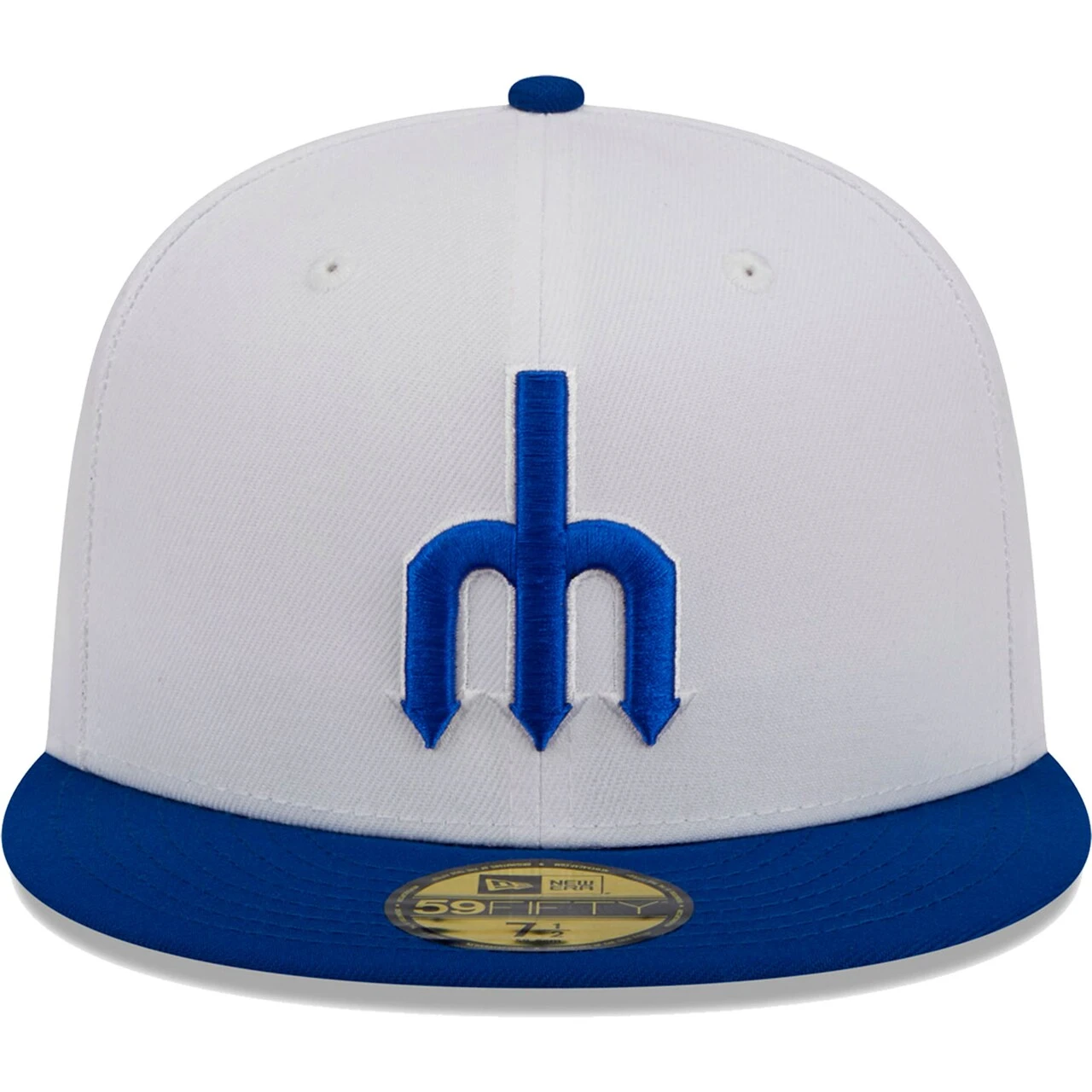 Men's Seattle Mariners New Era White Optic 59FIFTY Fitted Hat 2 Men's Seattle Mariners New Era White Optic 59FIFTY Fitted Hat - Image 2