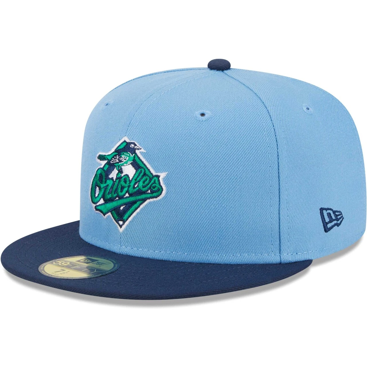 Men's Baltimore Orioles New Era Light Blue/Navy Green Undervisor 59FIFTY Fitted Hat 3 Men's Baltimore Orioles New Era Light Blue/Navy Green Undervisor 59FIFTY Fitted Hat - Image 3