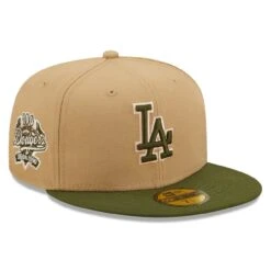 Men's Los Angeles Dodgers New Era Khaki/Olive Pink Undervisor 59FIFTY Fitted Hat