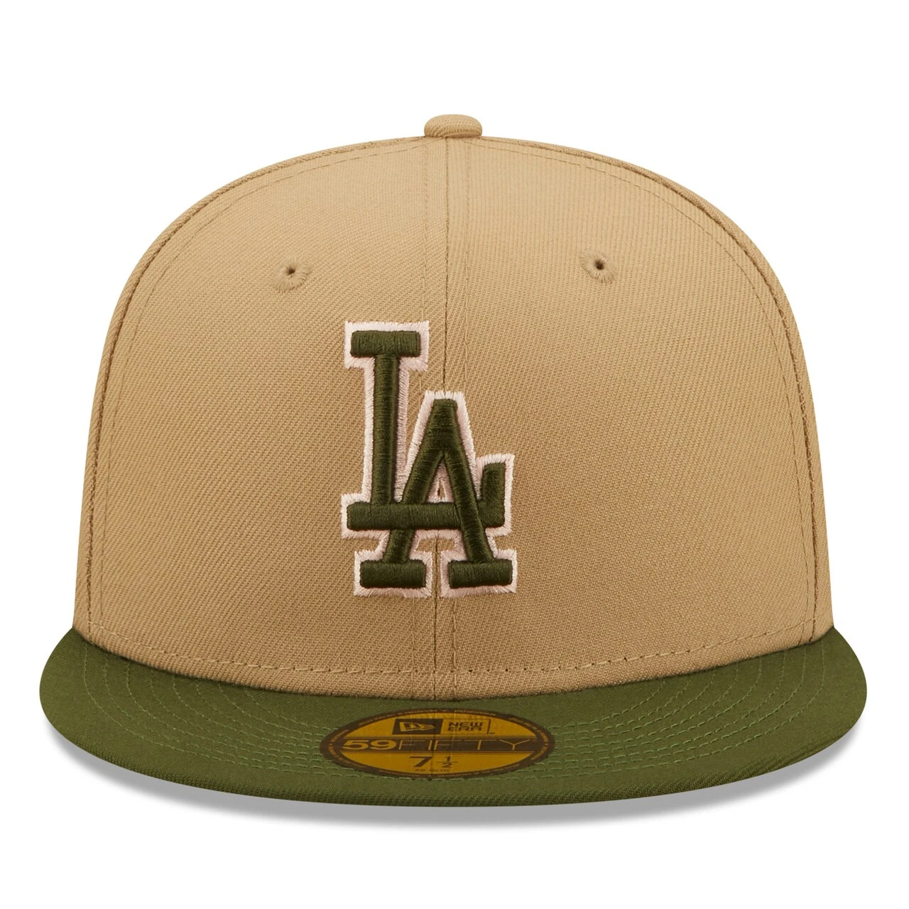 Men's Los Angeles Dodgers New Era Khaki/Olive Pink Undervisor 59FIFTY Fitted Hat 2 Men's Los Angeles Dodgers New Era Khaki/Olive Pink Undervisor 59FIFTY Fitted Hat - Image 2