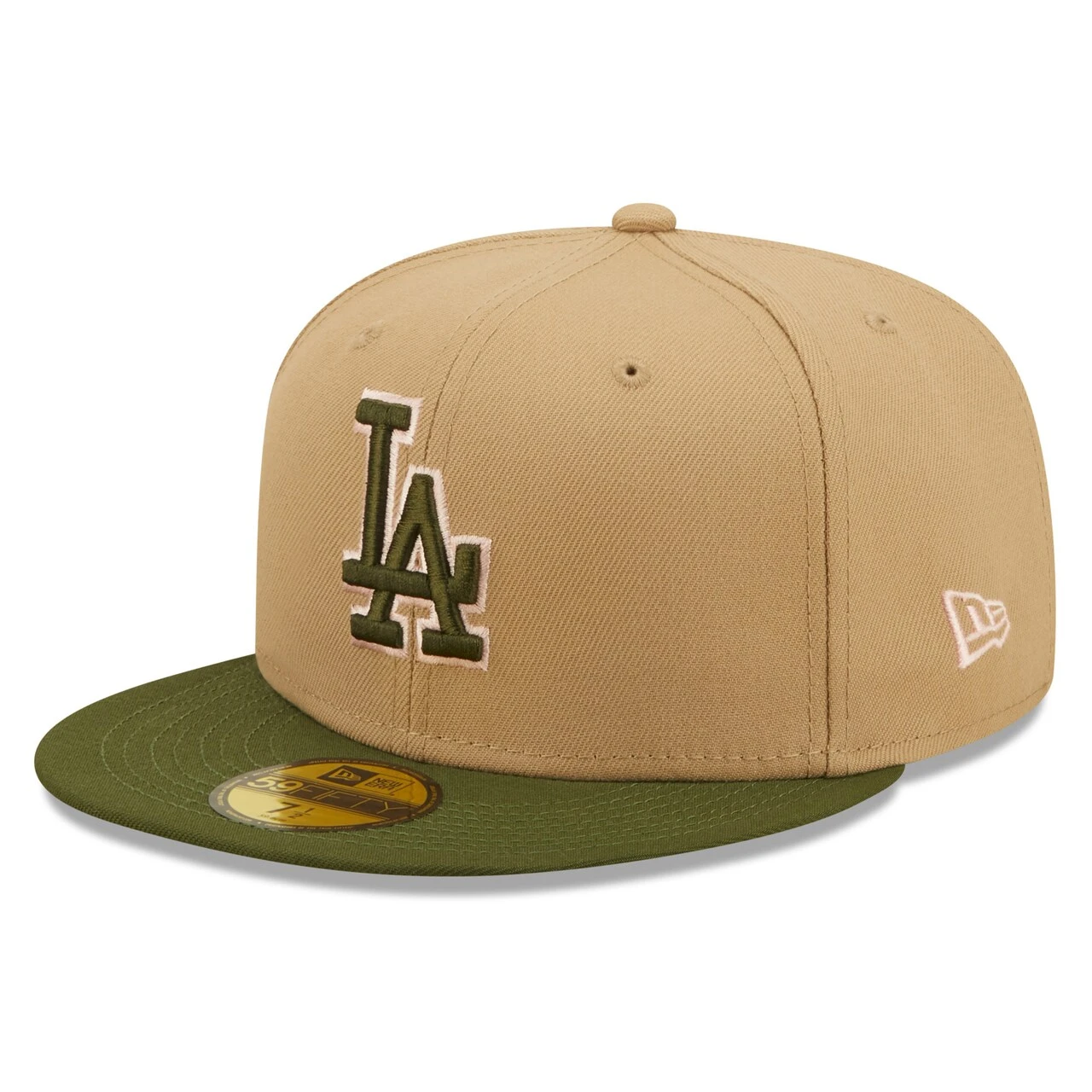 Men's Los Angeles Dodgers New Era Khaki/Olive Pink Undervisor 59FIFTY Fitted Hat 3 Men's Los Angeles Dodgers New Era Khaki/Olive Pink Undervisor 59FIFTY Fitted Hat - Image 3