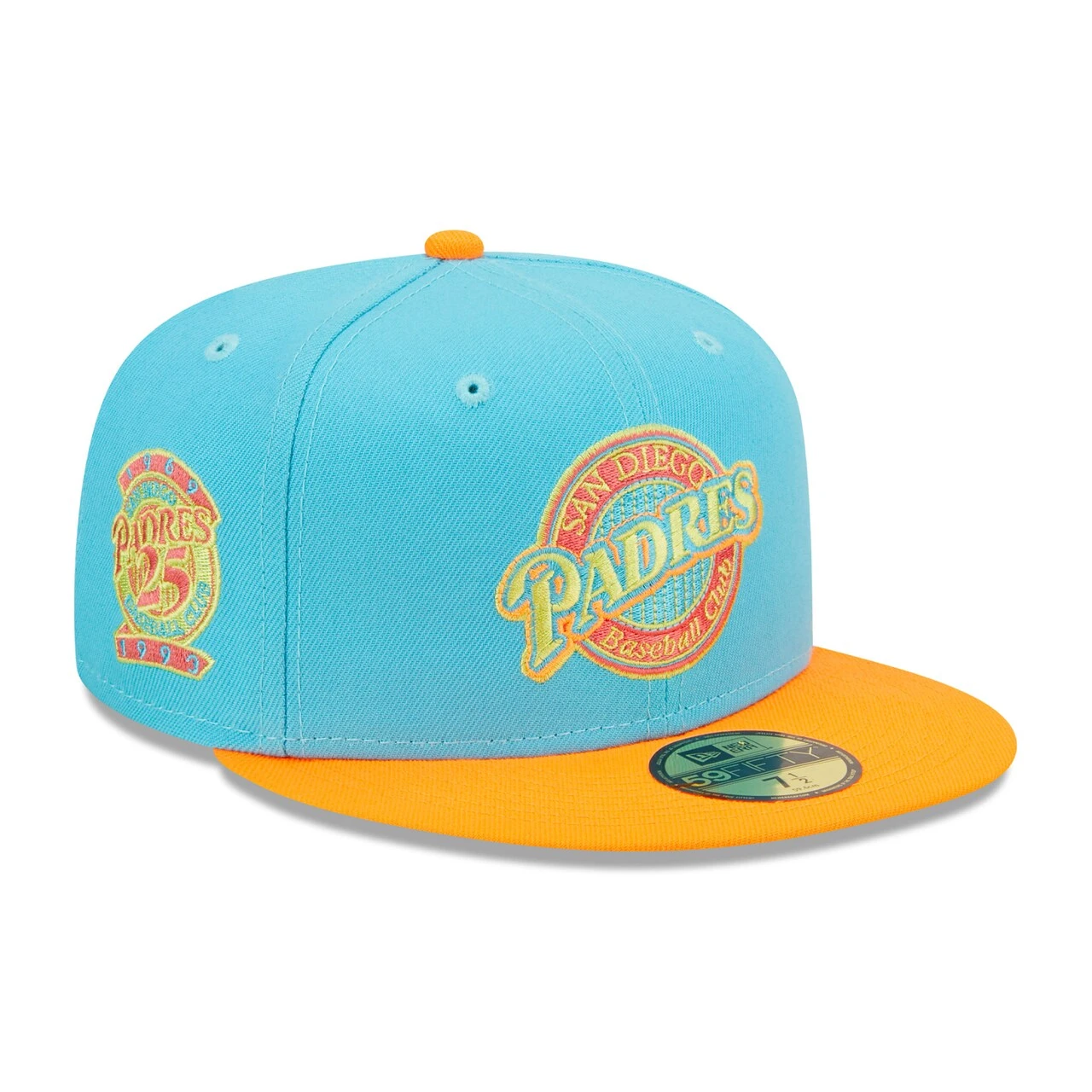 Men's San Diego Padres New Era Blue/Orange Vice Highlighter 59FIFTY Fitted Hat 1 Men's San Diego Padres New Era Blue/Orange Vice Highlighter 59FIFTY Fitted Hat