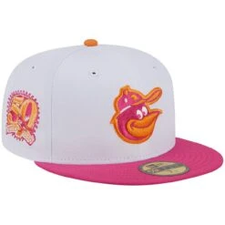 Men's Baltimore Orioles New Era White/Pink 50th Team Anniversary 59FIFTY Fitted Hat