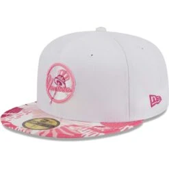 Men's New York Yankees New Era White/Pink Flamingo 59FIFTY Fitted Hat