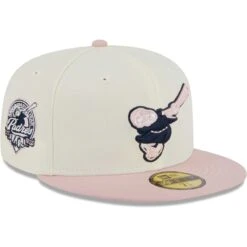 Men's San Diego Padres New Era White/Pink Chrome Rogue 59FIFTY Fitted Hat