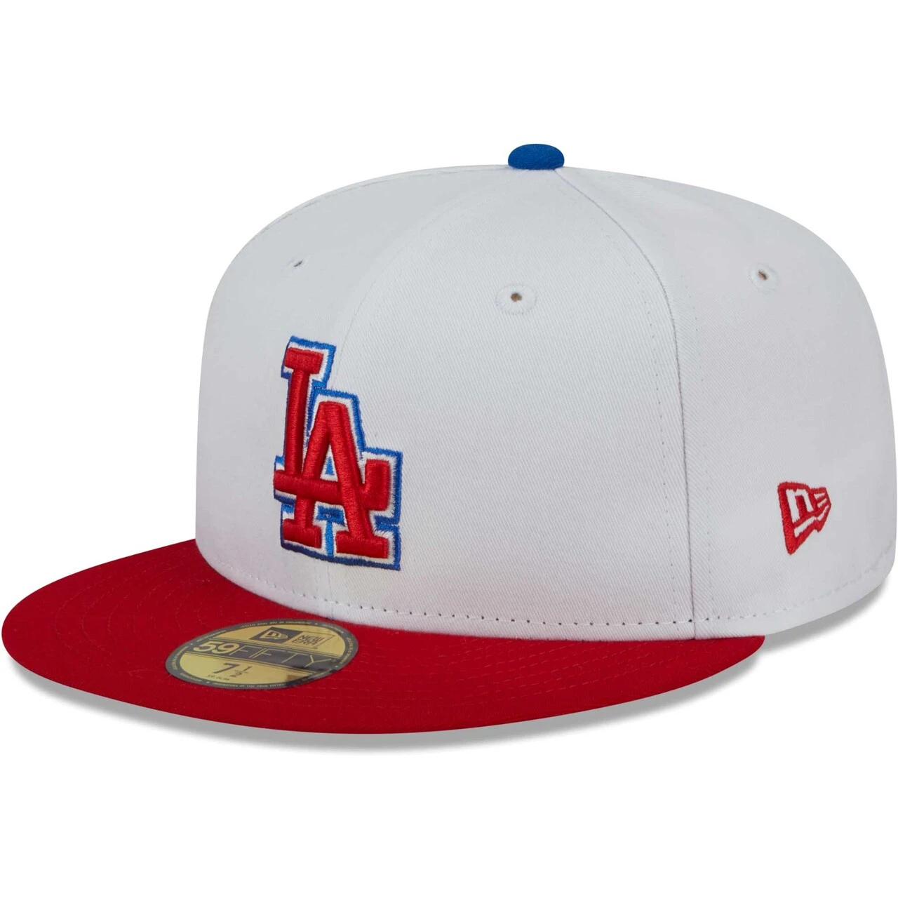 Men's Los Angeles Dodgers New Era White/Red Undervisor 59FIFTY Fitted Hat 3 Men's Los Angeles Dodgers New Era White/Red Undervisor 59FIFTY Fitted Hat - Image 3