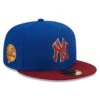 Men's New York Yankees New Era Royal/Red Logo Primary Jewel Gold Undervisor 59FIFTY Fitted Hat