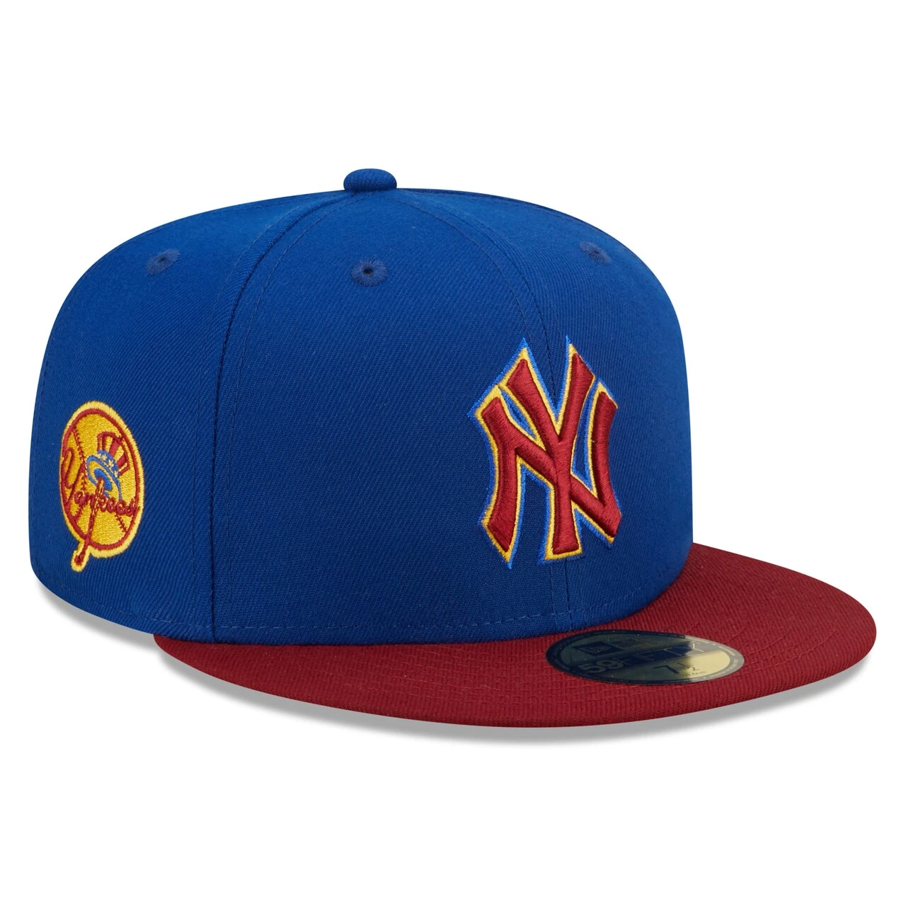 Men's New York Yankees New Era Royal/Red Logo Primary Jewel Gold Undervisor 59FIFTY Fitted Hat 1 Men's New York Yankees New Era Royal/Red Logo Primary Jewel Gold Undervisor 59FIFTY Fitted Hat
