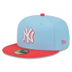 Men's New York Yankees New Era Light Blue/Red Spring Color Two-Tone 59FIFTY Fitted Hat