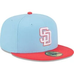 Men's San Diego Padres New Era Light Blue/Red Spring Color Two-Tone 59FIFTY Fitted Hat -Hat Shop red san diego padres spring color two tone 59fifty fitted hat ss5 p 5000262pv 3u ezslnwobccluf3hw5lvtv gr1h4cnb26i9gqn7itec