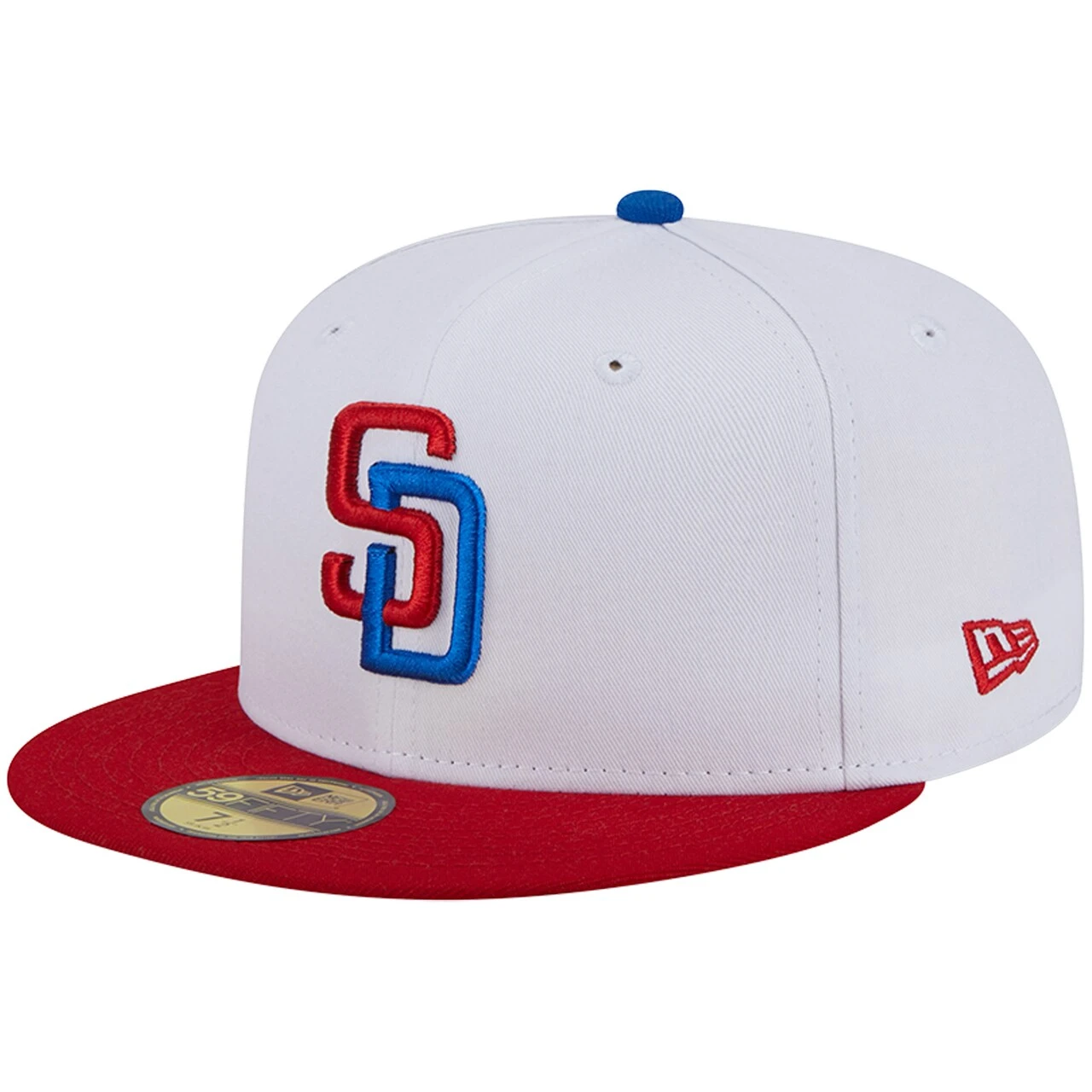Men's San Diego Padres New Era White/Red Undervisor 59FIFTY Fitted Hat 3 Men's San Diego Padres New Era White/Red Undervisor 59FIFTY Fitted Hat - Image 3