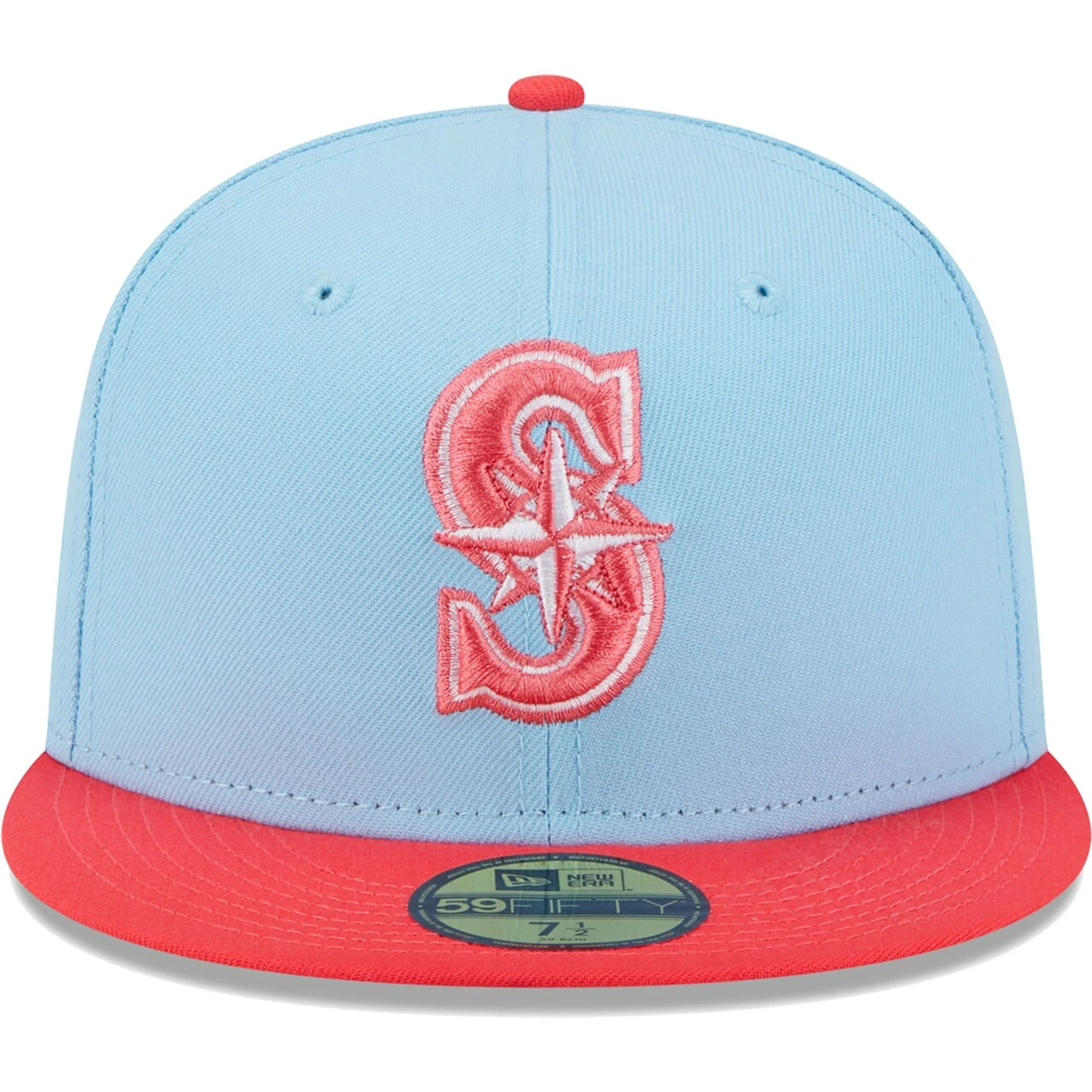 Men's Seattle Mariners New Era Light Blue/Red Spring Color Two-Tone 59FIFTY Fitted Hat 2 Men's Seattle Mariners New Era Light Blue/Red Spring Color Two-Tone 59FIFTY Fitted Hat - Image 2