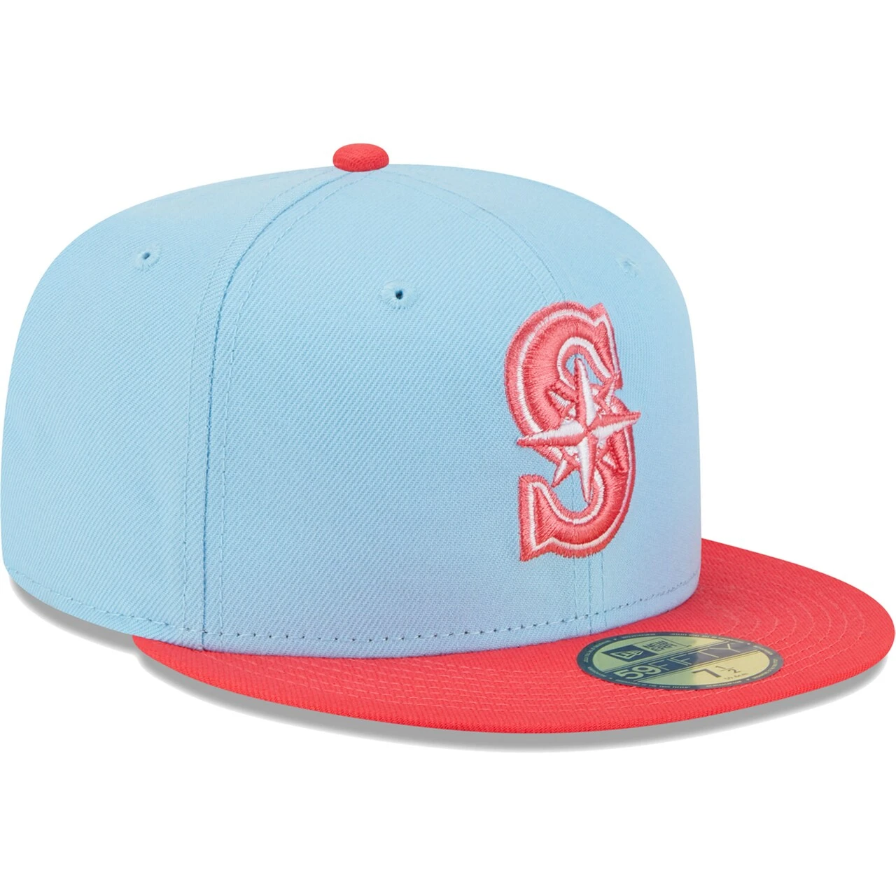 Men's Seattle Mariners New Era Light Blue/Red Spring Color Two-Tone 59FIFTY Fitted Hat 3 Men's Seattle Mariners New Era Light Blue/Red Spring Color Two-Tone 59FIFTY Fitted Hat - Image 3