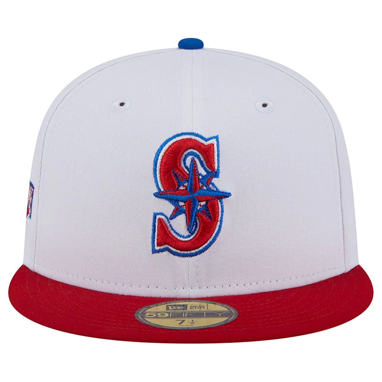 Men's Seattle Mariners New Era White/Red Undervisor 59FIFTY Fitted Hat 2 Men's Seattle Mariners New Era White/Red Undervisor 59FIFTY Fitted Hat - Image 2