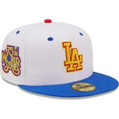 Men's Los Angeles Dodgers New Era White/Royal 75th World Series Cherry Lolli 59FIFTY Fitted Hat