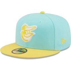 Men's Baltimore Orioles New Era Turquoise/Yellow Spring Color Pack Two-Tone 59FIFTY Fitted Hat