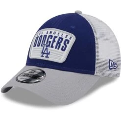 Youth Los Angeles Dodgers New Era Royal Patch Trucker 9FORTY Snapback Hat